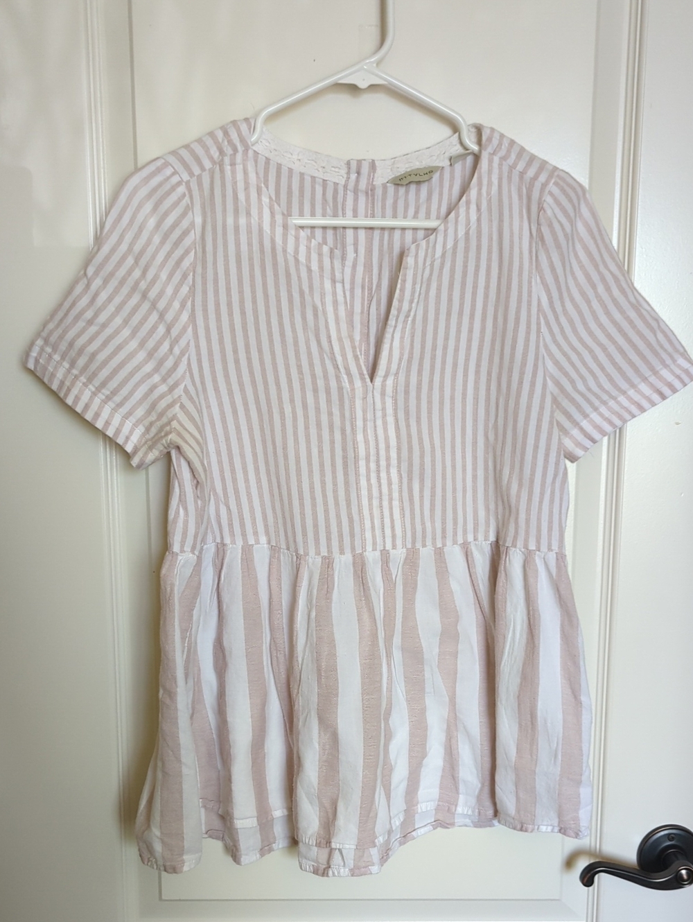 Anthropologie Tylho Striped Babydoll Top